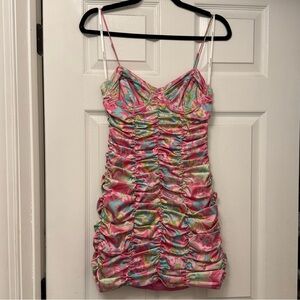 For Love & Lemons Ruched Underwire Mini Dress